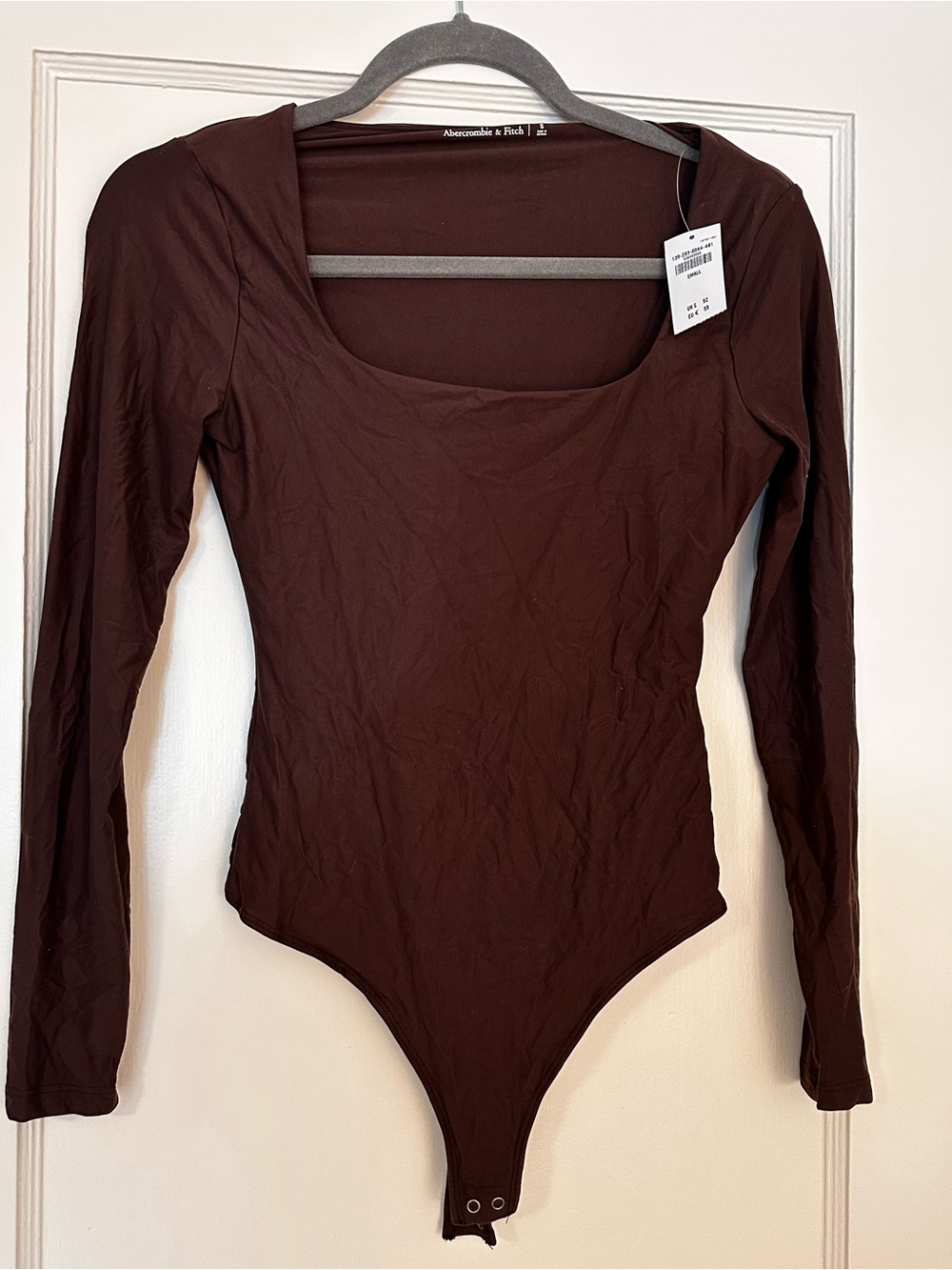 Abercrombie & Fitch Women's Long-Sleeve Scoop Neck Bodysuit - Dark Brown